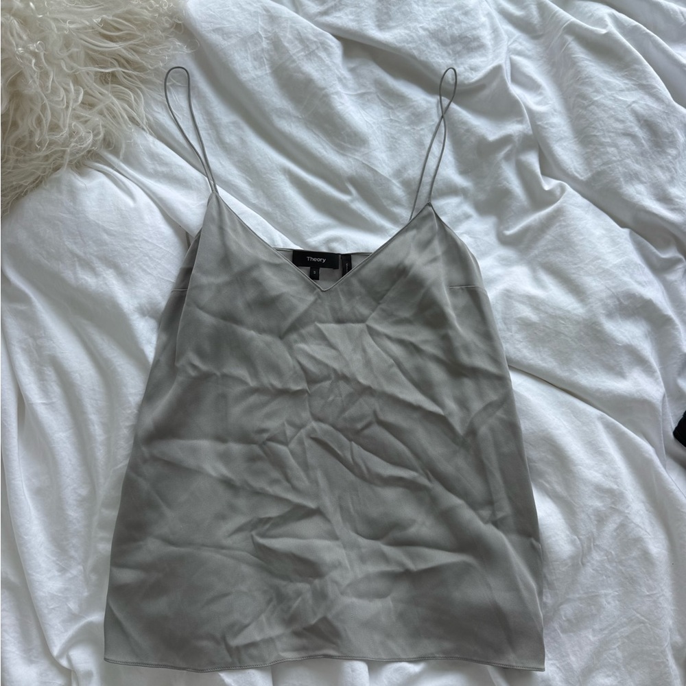 Theory Silk Gray Women's Tank Top